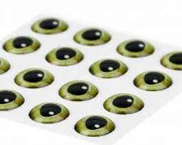 3D Epoxy Eyes, Real Green, 7.5 mm
